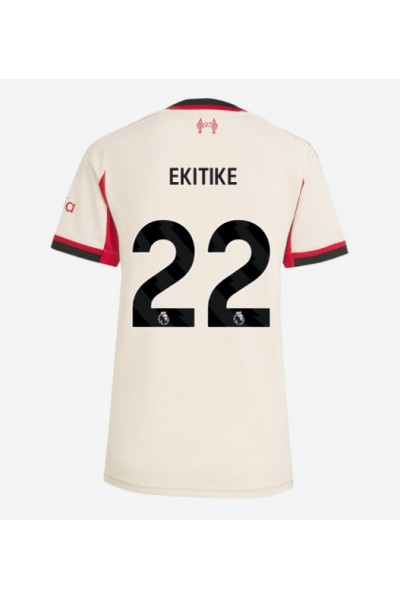 Liverpool Hugo Ekitike #22 Jalkapallovaatteet Naisten Vieraspaita 2025-26 Lyhythihainen Liverpool Hugo Ekitike #22 Jalkapallovaatteet Naisten Vieraspaita 2025-26 Lyhythihainen